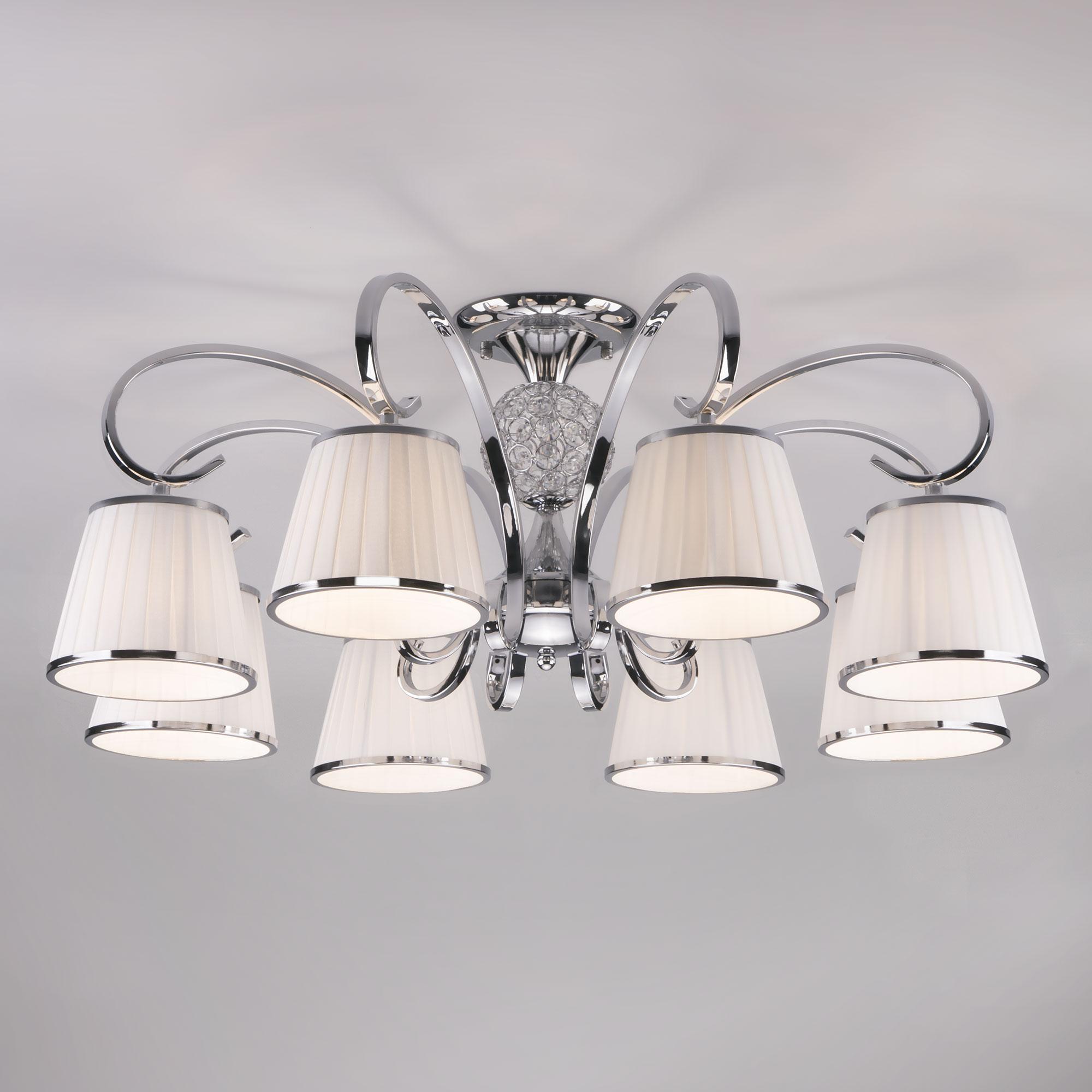 Потолочная люстра с абажурами Eurosvet 60088/8 хром