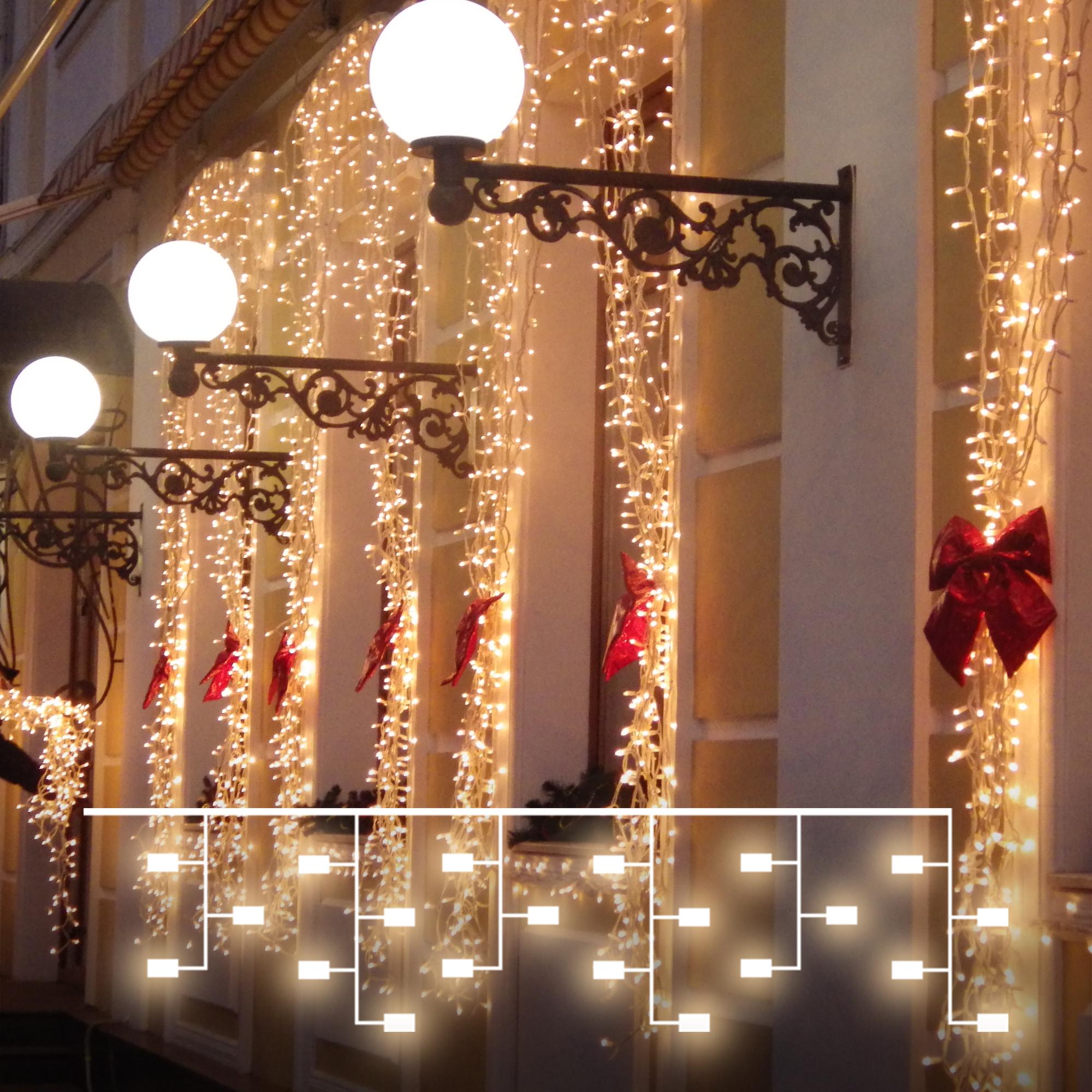 Праздничная гирлянда занавес Eurosvet с эффектом мерцания 2*3м IP65 200-101 теплый белый