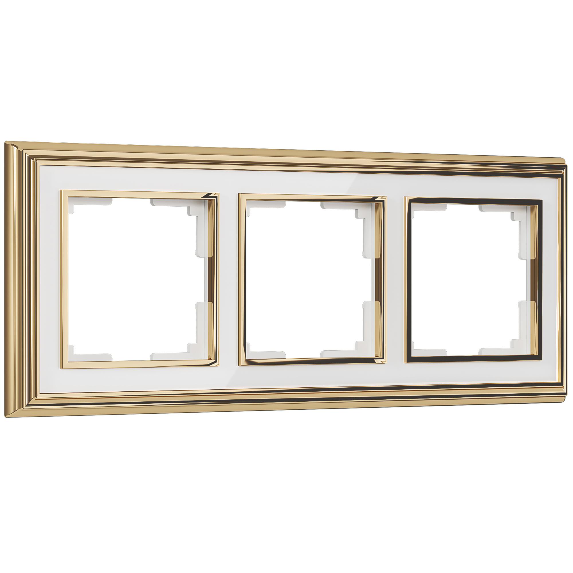 Рамка на 3 поста золото/белый Werkel W0031329