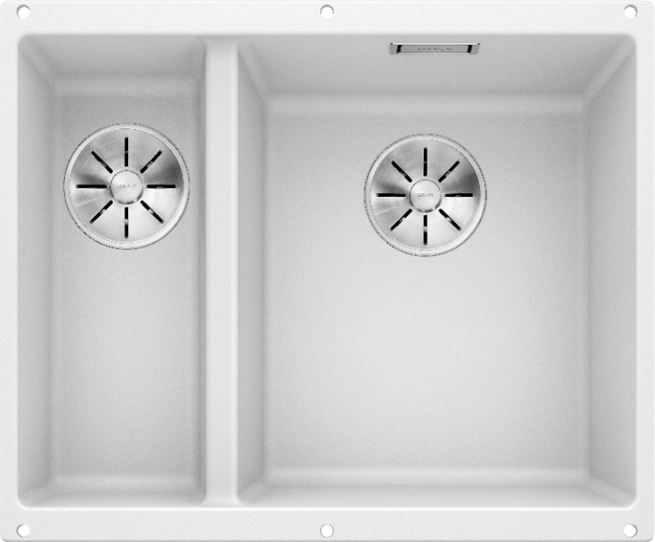 Врезная кухонная мойка Blanco SUBLINE 340/160-U SILGRANIT PuraDur (чаша справа) белый