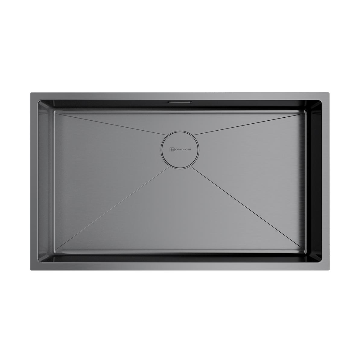 Интегрированная кухонная мойка Omoikiri Taki 74-U/IF-GM вороненая сталь 4993498