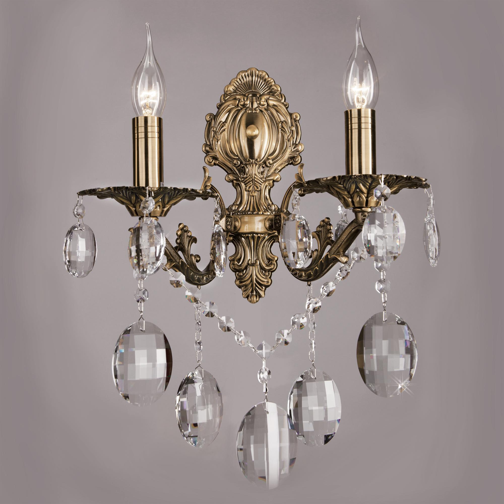 Бра с хрусталем Bogate's 406/2 античная бронза