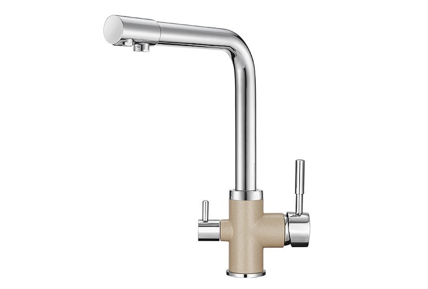 Смеситель для кухни (мойки) Granula 3015 xром/песок