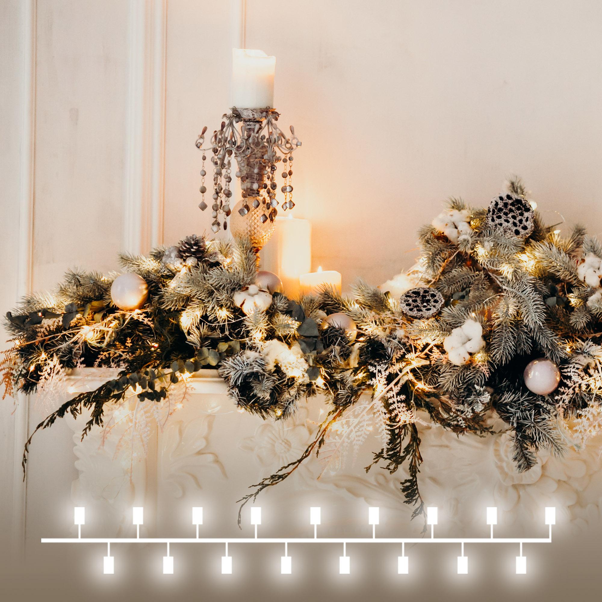 Гирлянда нить "Роса" Eurosvet 5м IP20 400-007 теплый белый