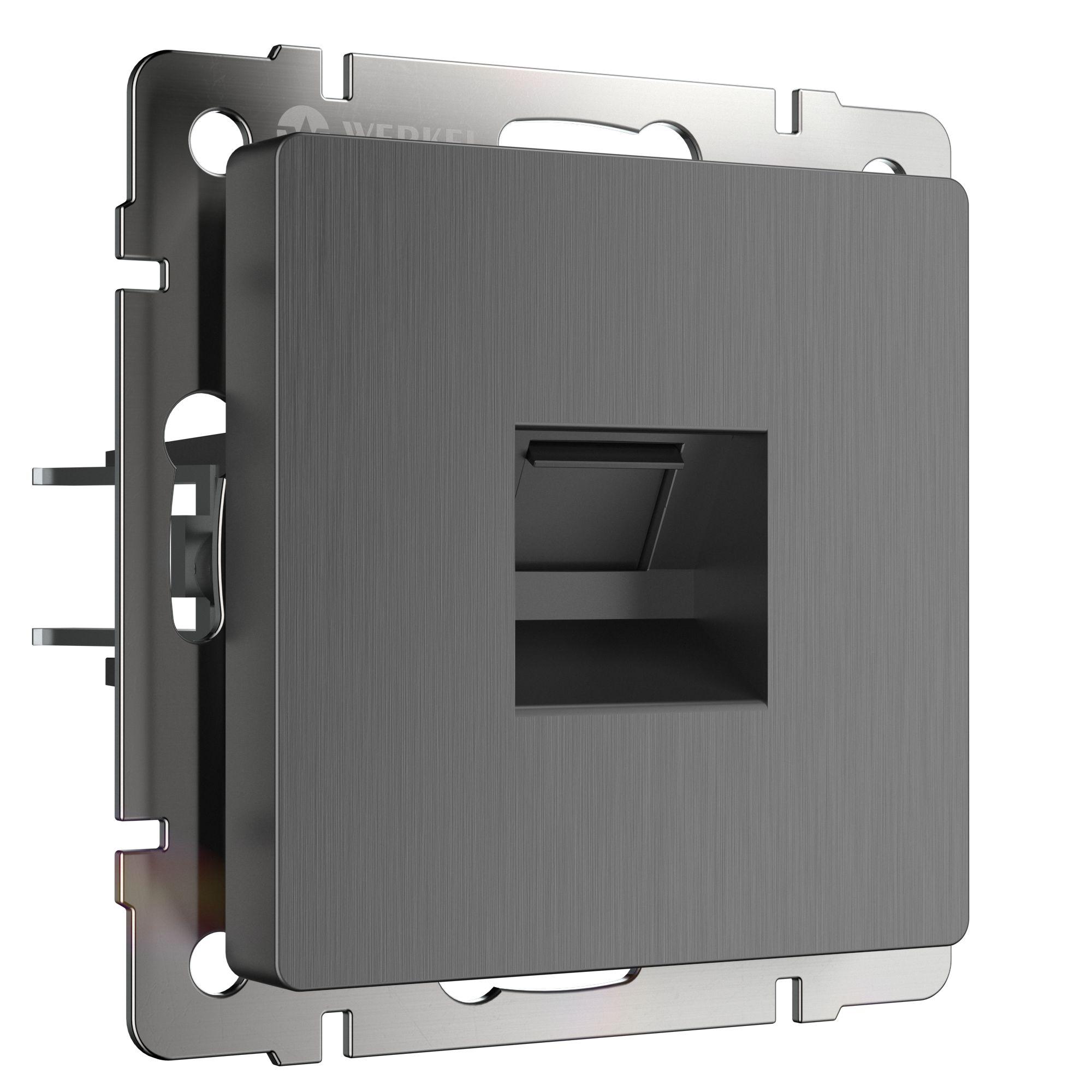 Розетка Ethernet RJ-45 графит рифленый Werkel W1181004