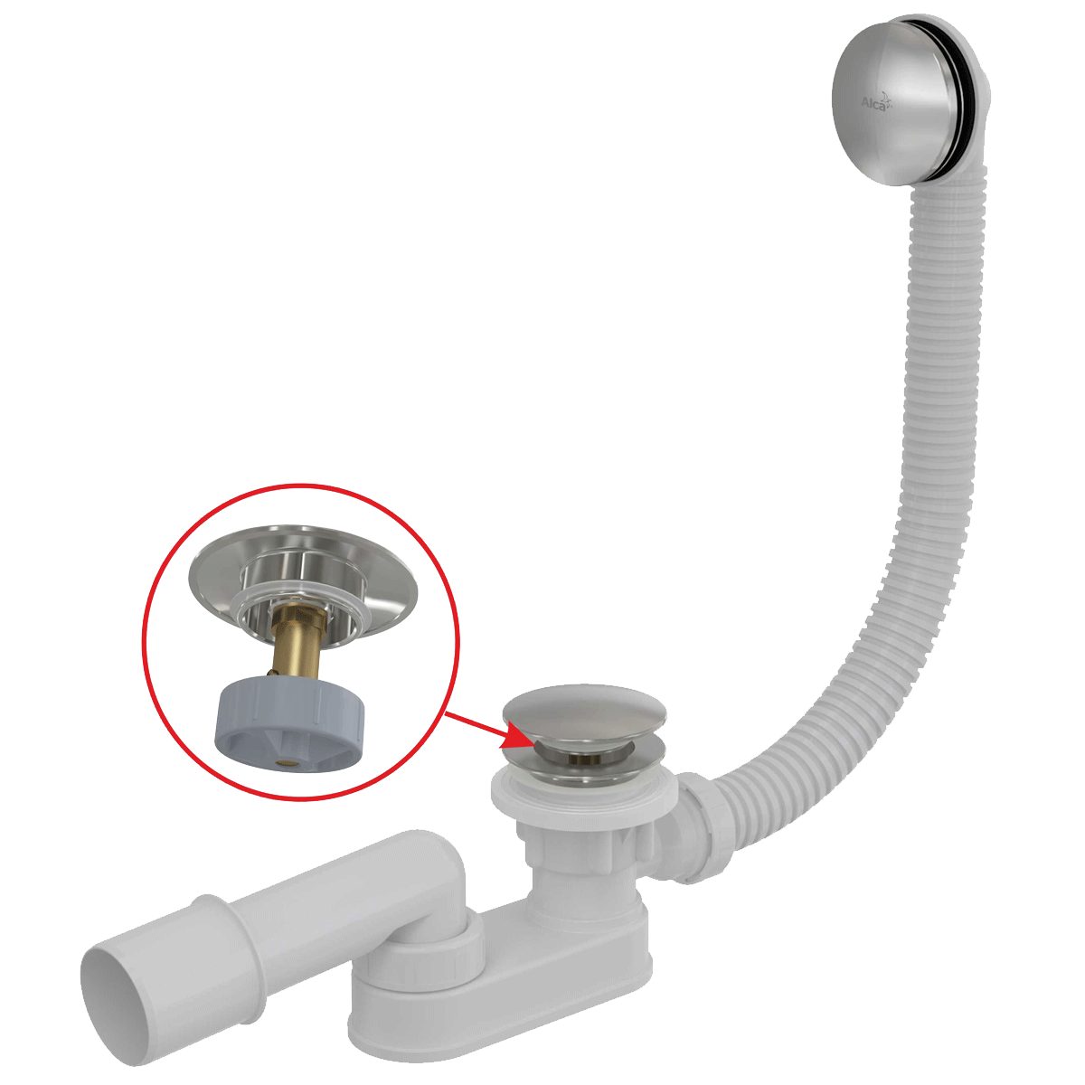 Сифон для ванны click/clak AlcaPlast A507CKM-80
