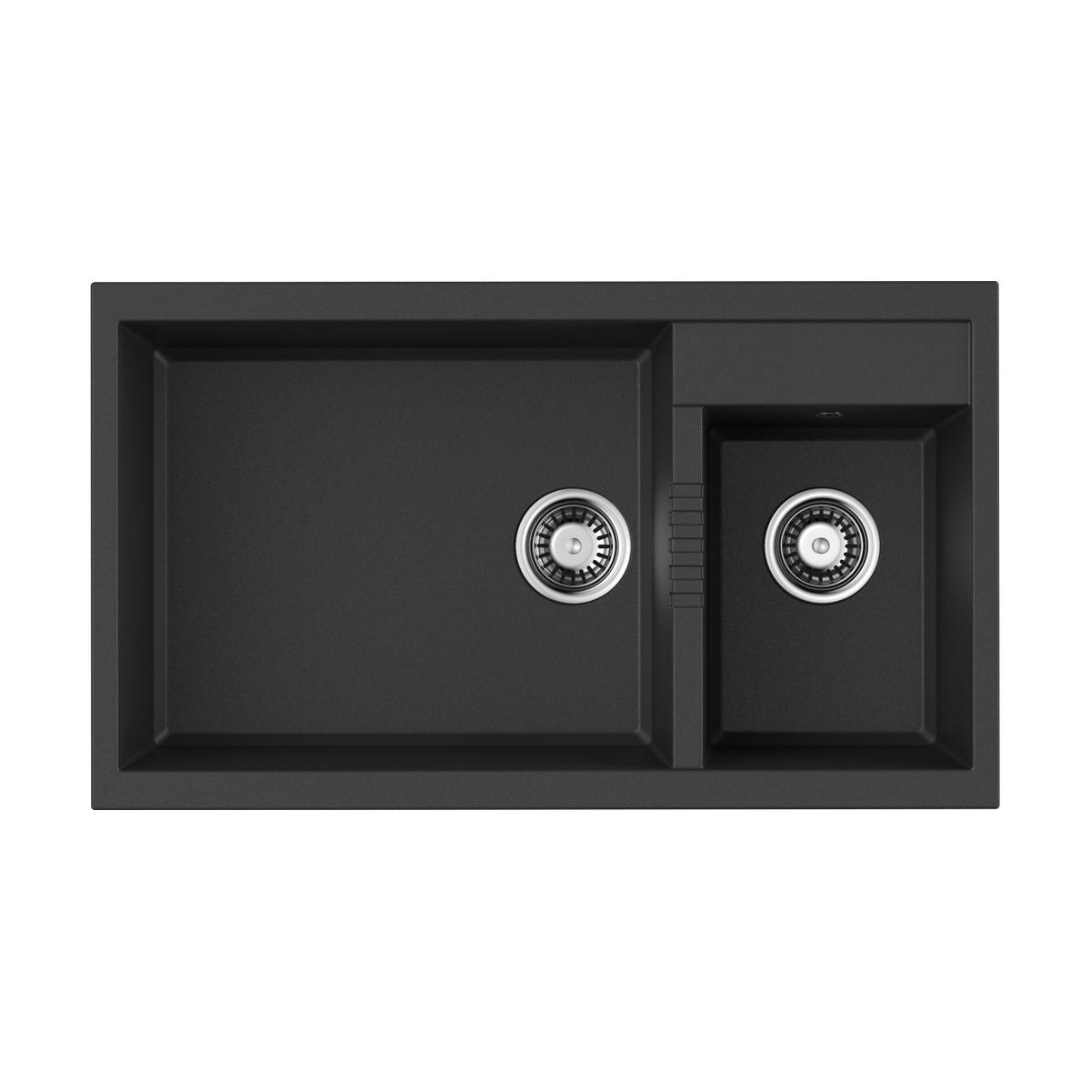 Врезная кухонная мойка Omoikiri Tedori 86-2-LB-BL черный 4993932