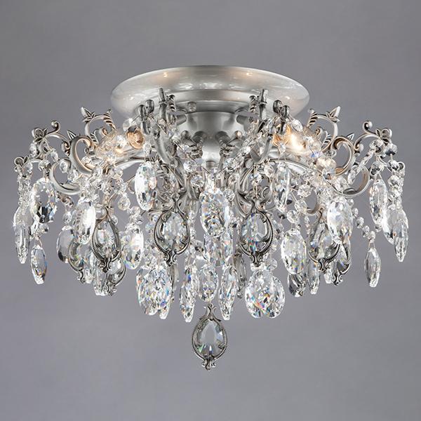 Потолочная люстра с хрусталем Bogate's 276/5 серебро