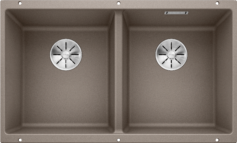 Врезная кухонная мойка Blanco SUBLINE 350/350-U SILGRANIT PuraDur серый беж