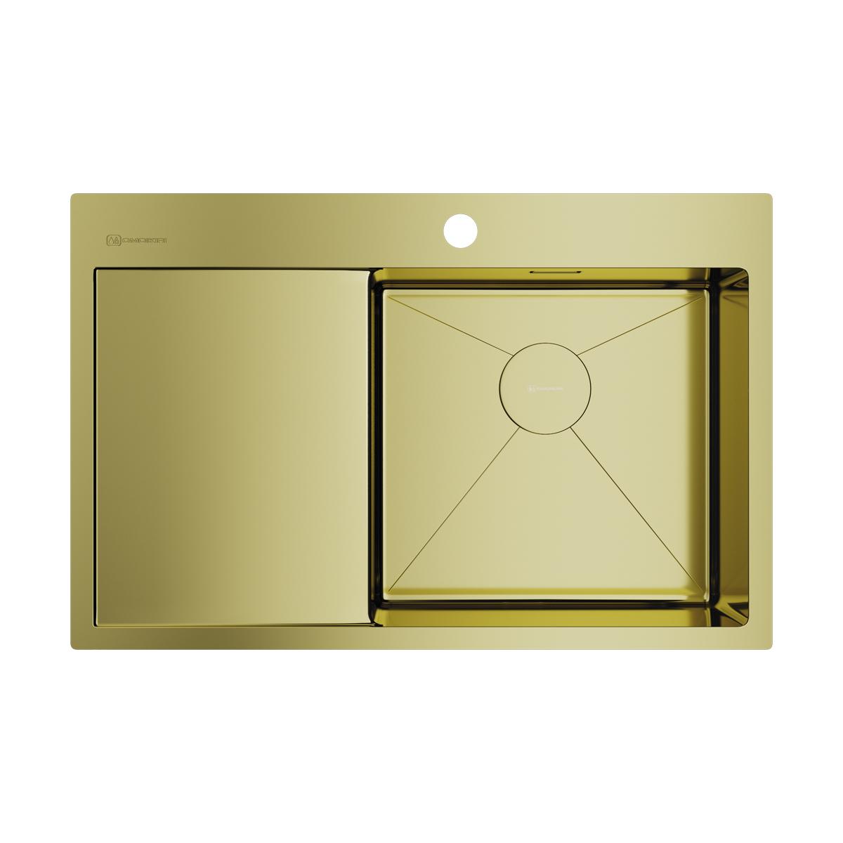 Врезная кухонная мойка Omoikiri Akisame 78-LG-R нерж.сталь/светлое золото 4973086