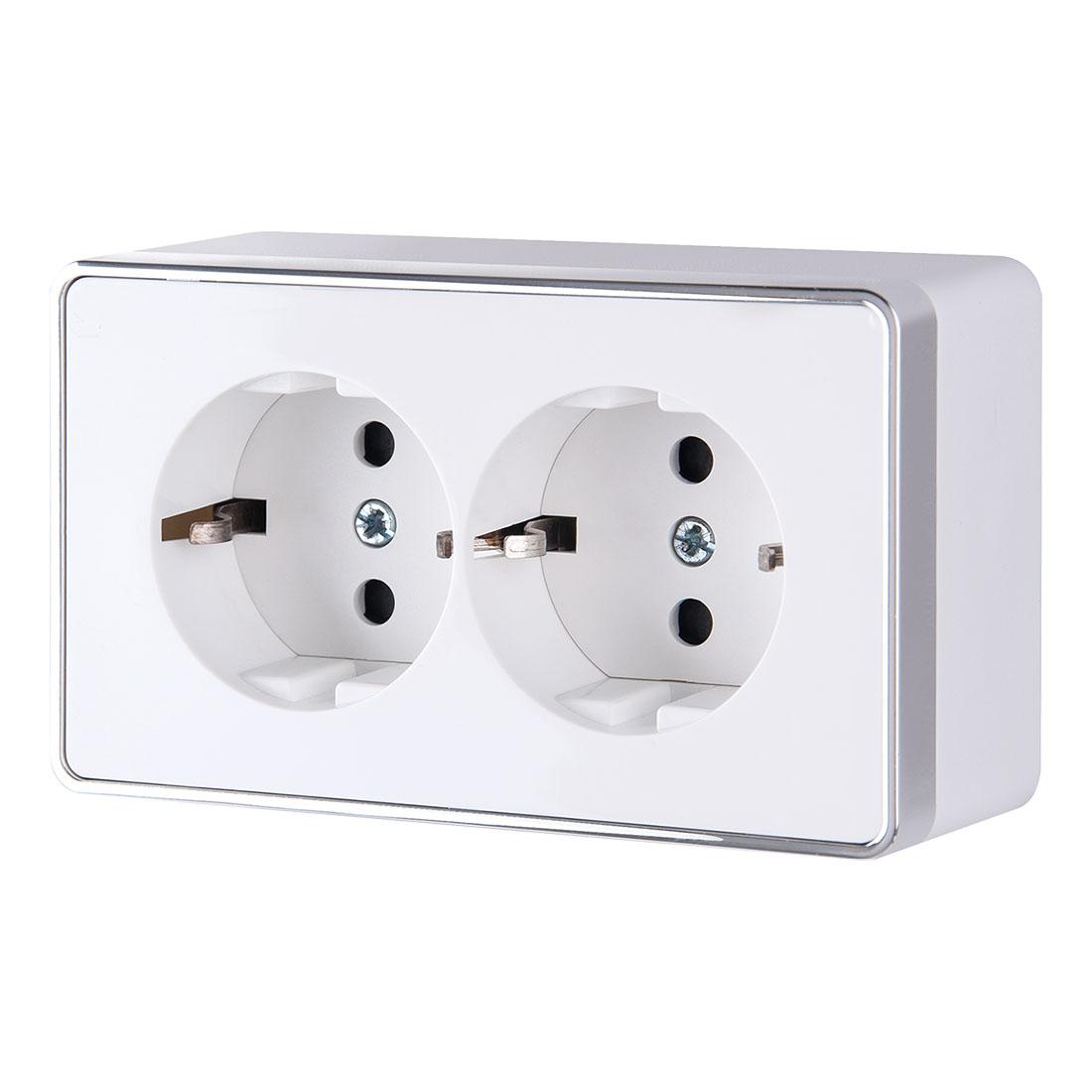 Розетка двойная с заземлением Gallant белая Werkel W5072101