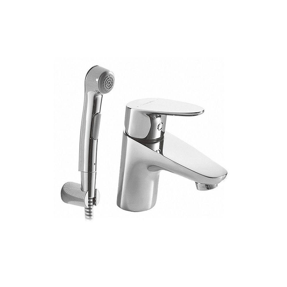 Смеситель для раковины с гигиеническим душем Bravat Drop F14898C-2 хром