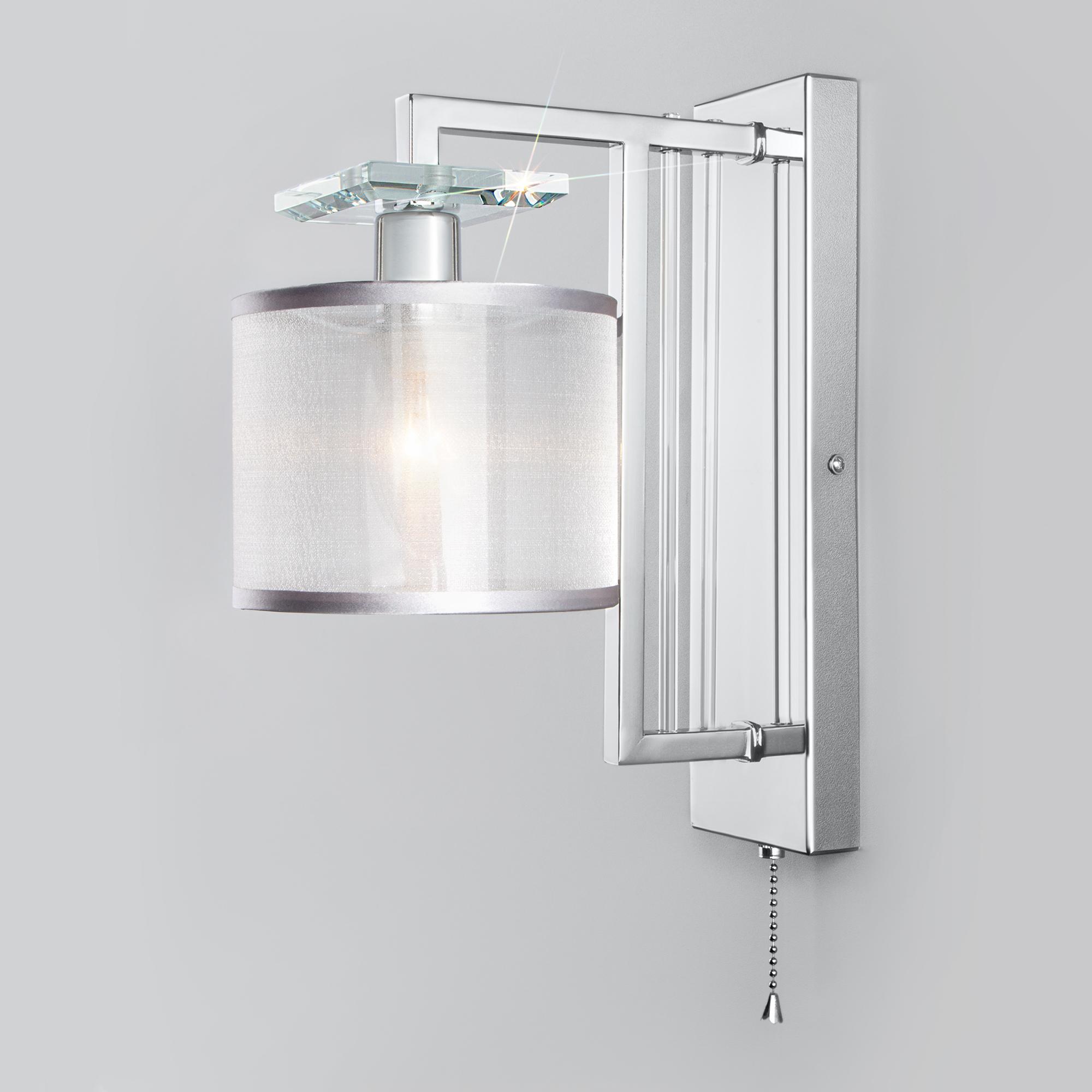 Настенный светильник с абажуром Eurosvet 60123/1 хром