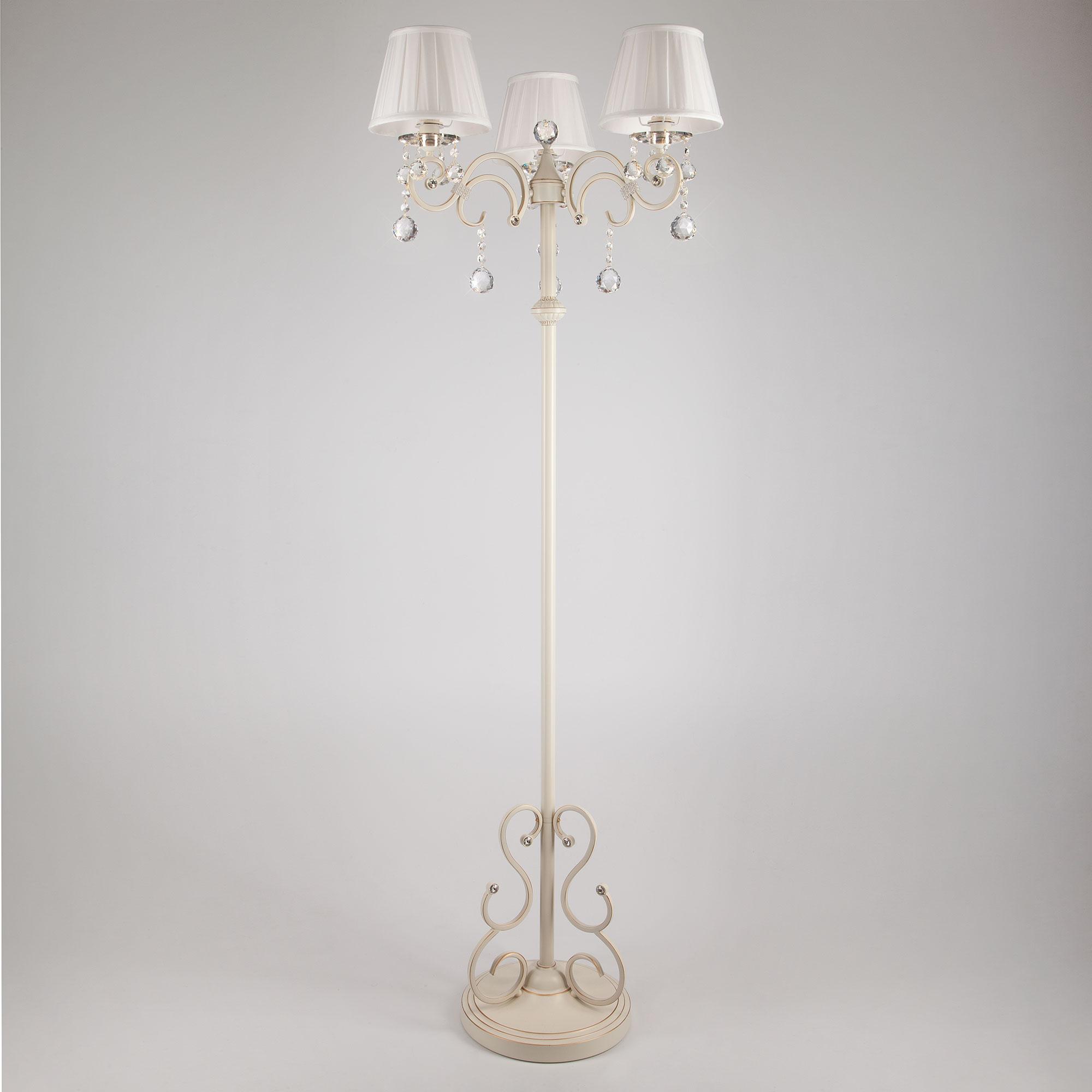 Торшер классический с абажуром Eurosvet 12075/3F белый