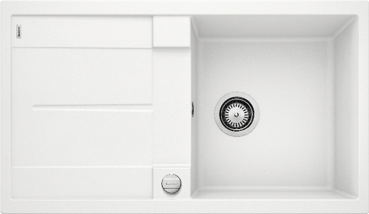 Врезная кухонная мойка Blanco METRA 5 S SILGRANIT PuraDur белый с клапаном-автоматом