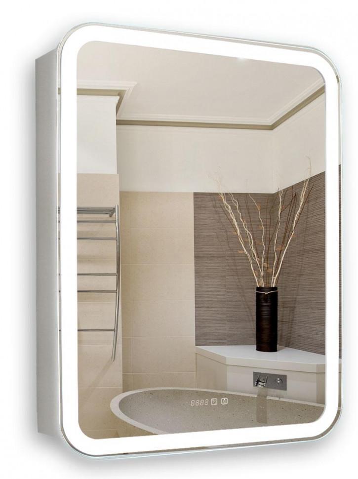 Зеркало-шкаф Silver mirrors Фиджи 60 с часами и сменой цвета LED-00002363