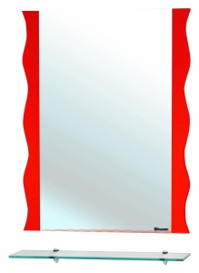 Зеркало Bellezza Мари Волна-70 красное с полкой 