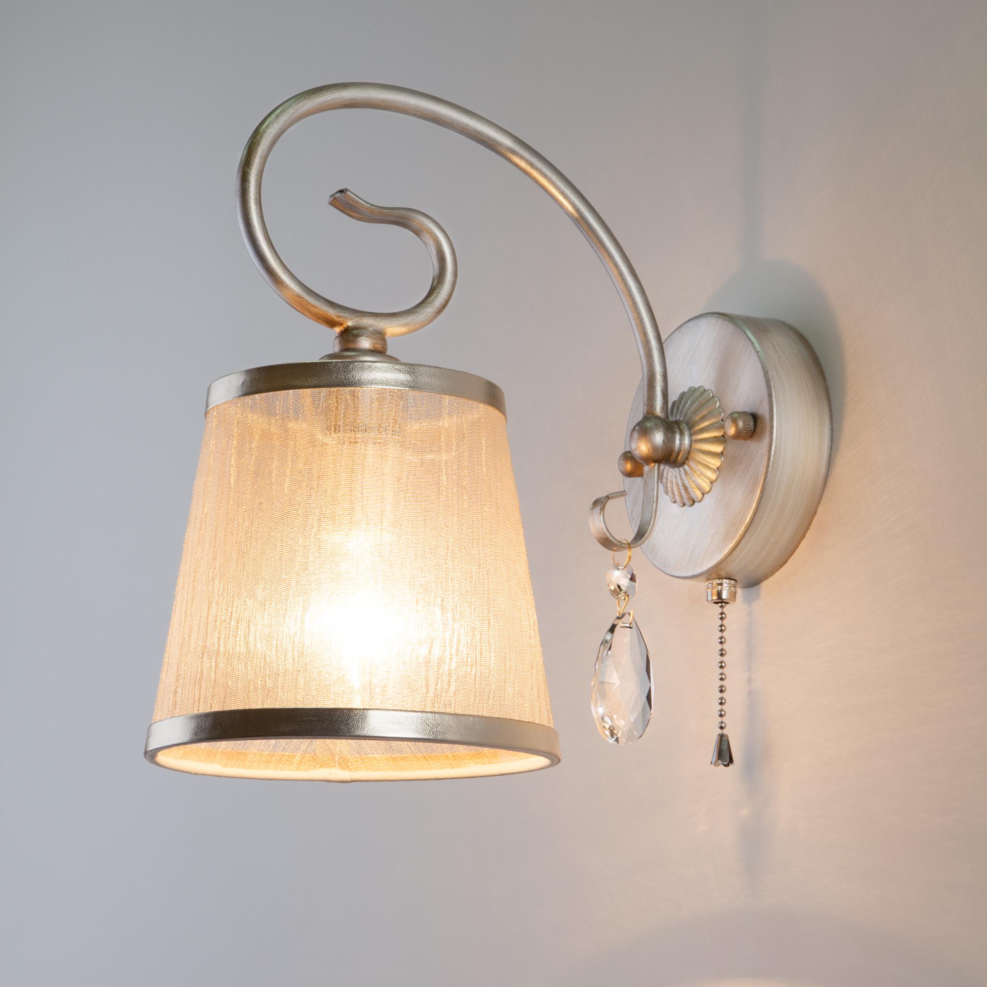 Бра с абажуром Eurosvet 60065/1 серебро