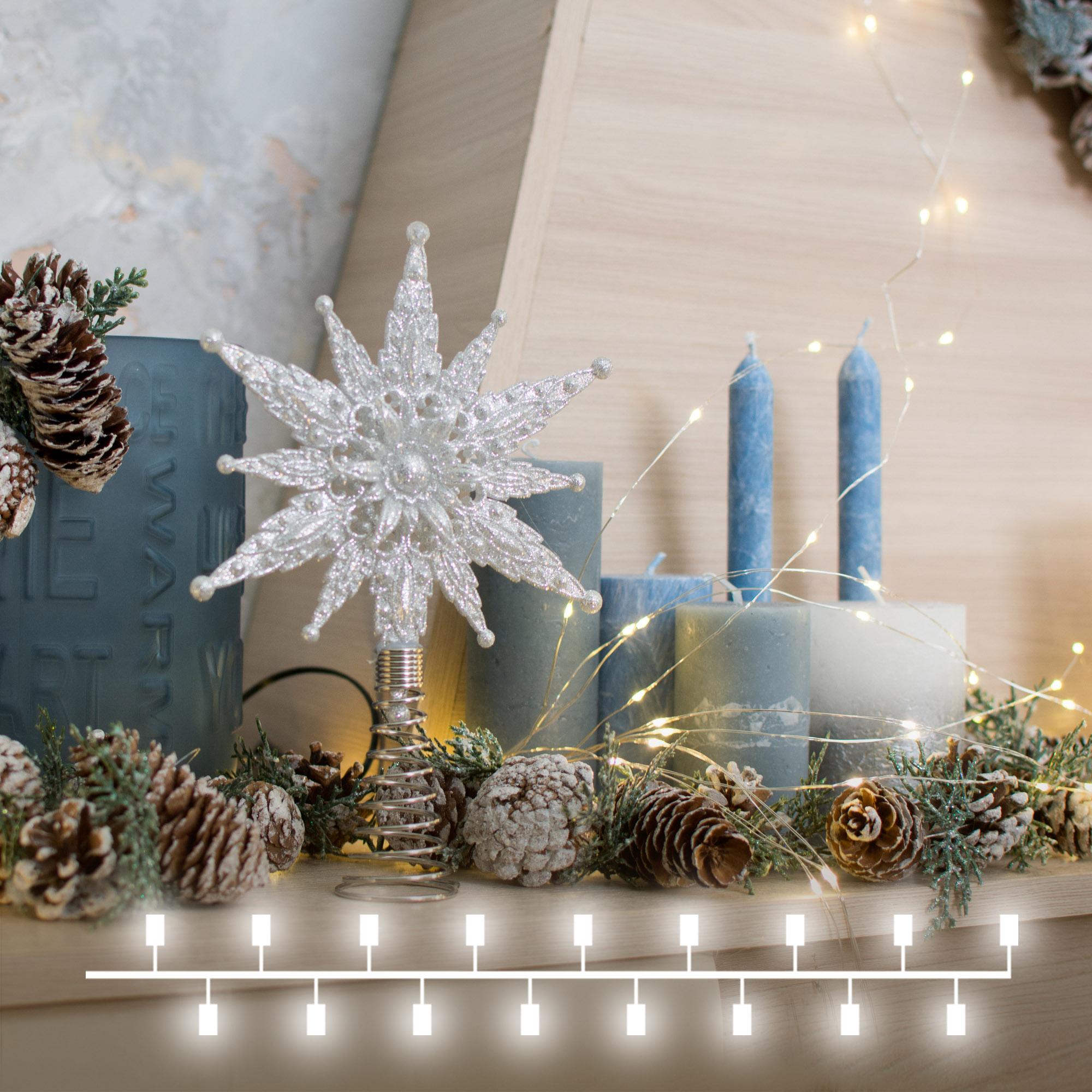 Гирлянда нить "Роса" Eurosvet на батарейках 3м IP20 400-006 теплый белый