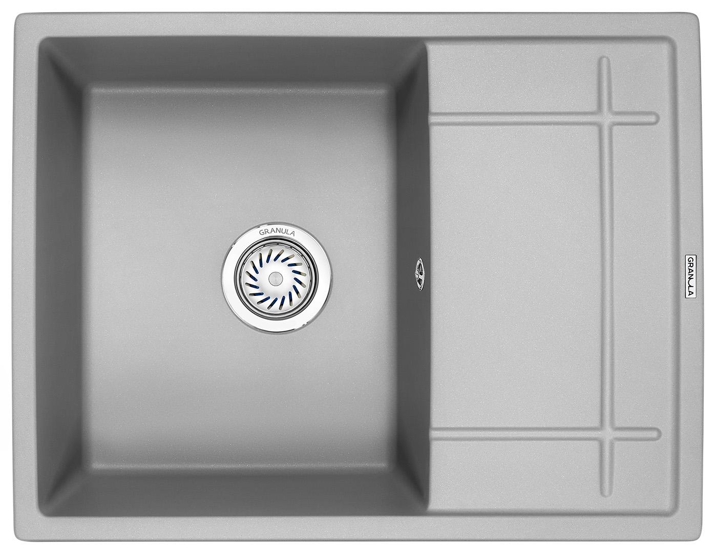 Врезная кухонная мойка Granula 6501 алюминиум