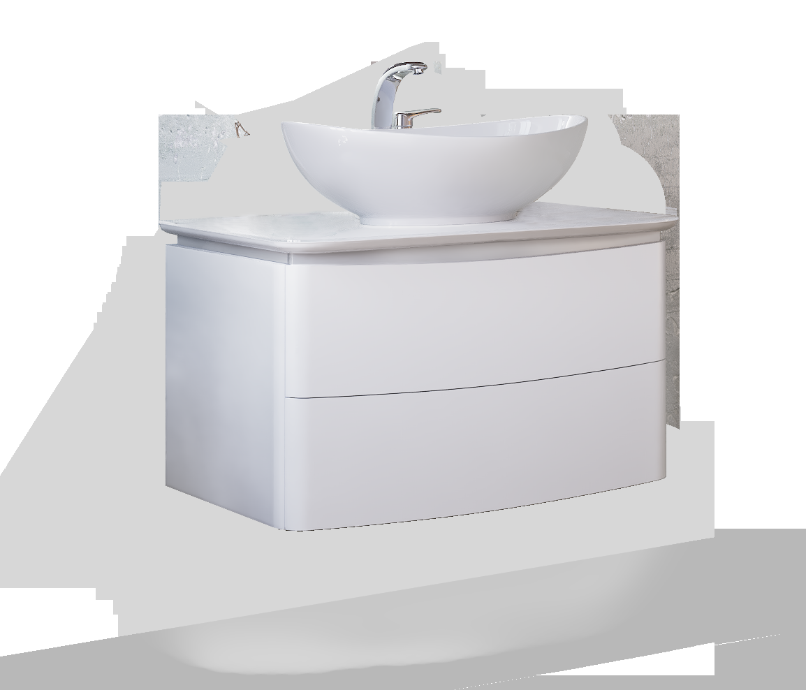 Тумба под раковину Raval Moon 75 подвесная Moo.01.75/P/W белая
