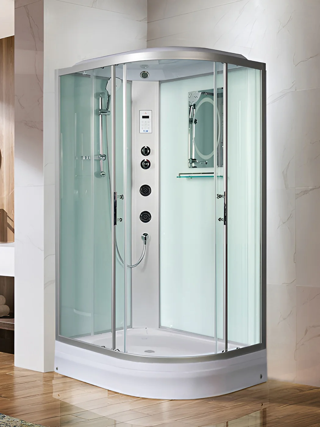 Душевая кабина WeltWasser WW500 Werra XL 1204 L 90/120/225 с крышей, прозрачное стекло, средний подд