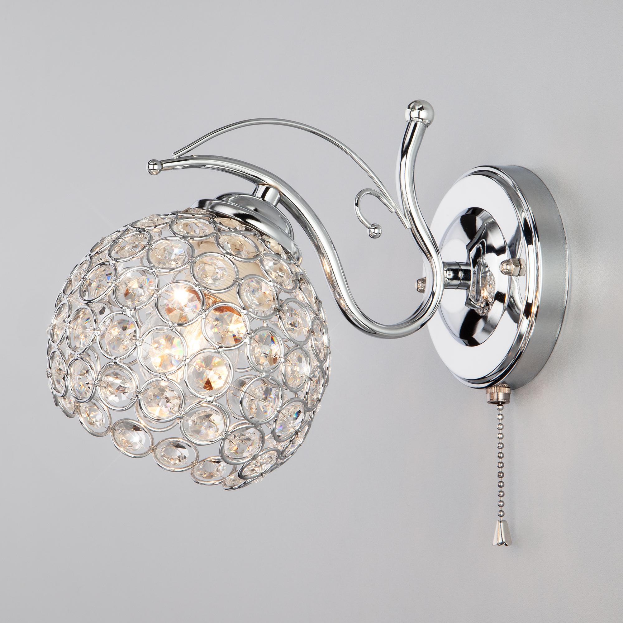 Бра со стеклянным плафоном Eurosvet 7777/1 хром