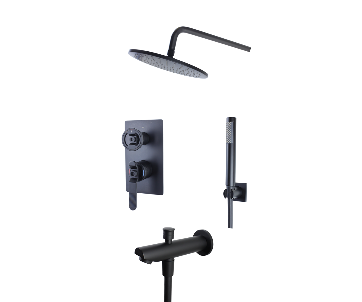 Душевой комплект встраиваемый Bronze de Luxe 1760'S Loft матовый черный 6630SB