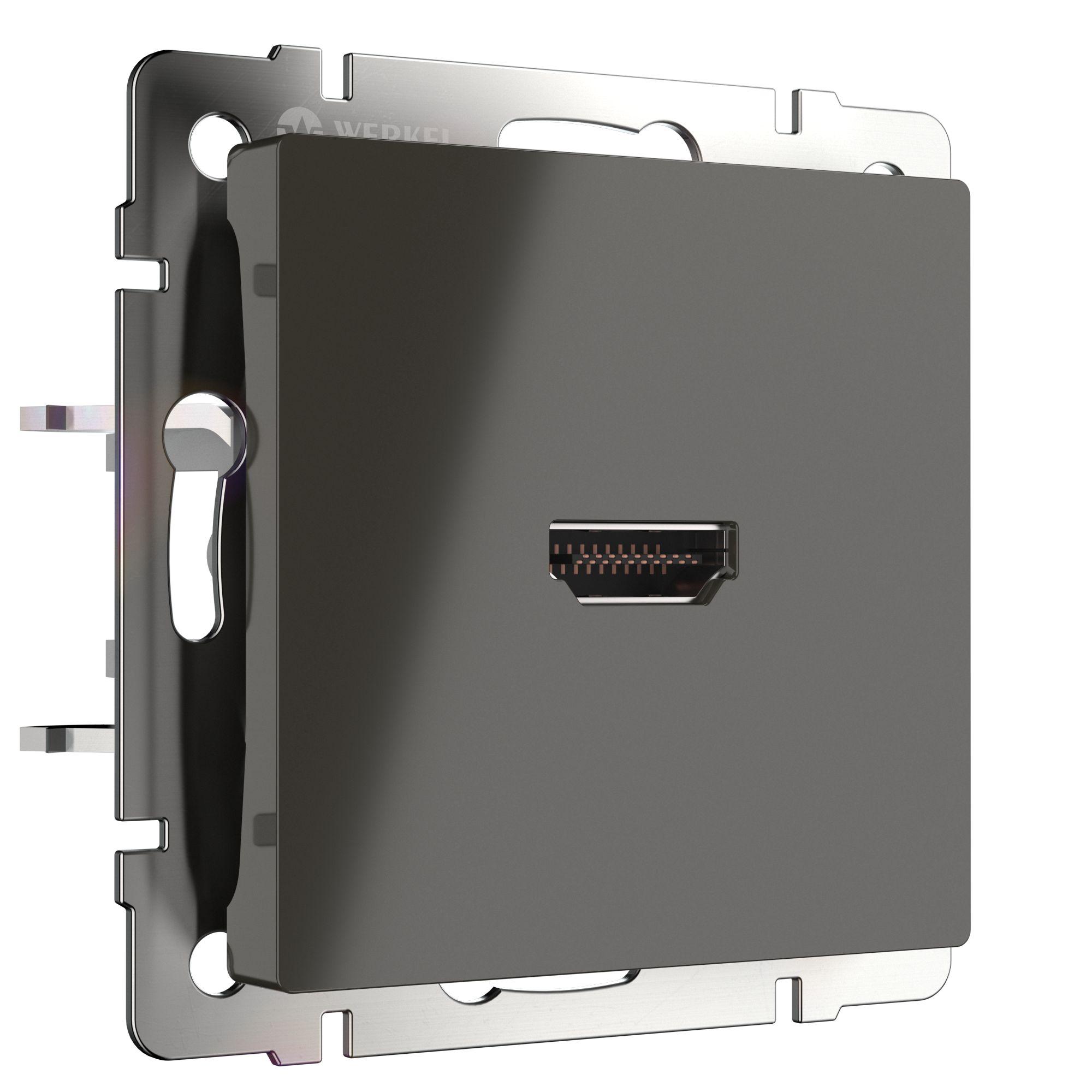 Розетка HDMI серо-коричневый Werkel WL07-60-11