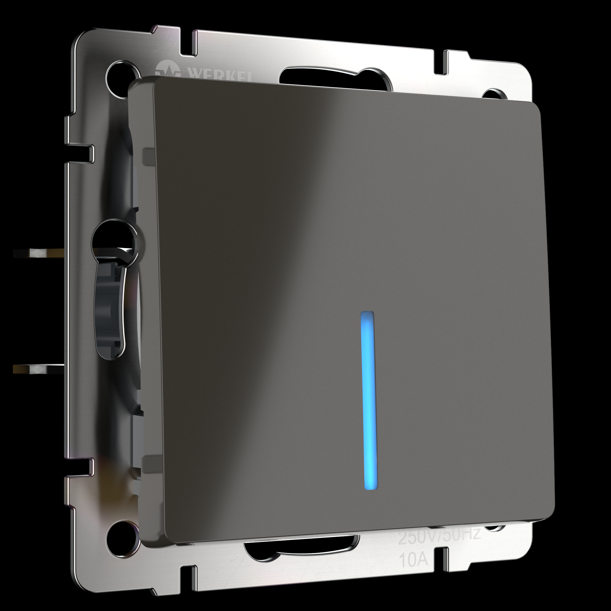 Выключатель одноклавишный с подсветкой серо-коричневый Werkel W1110107