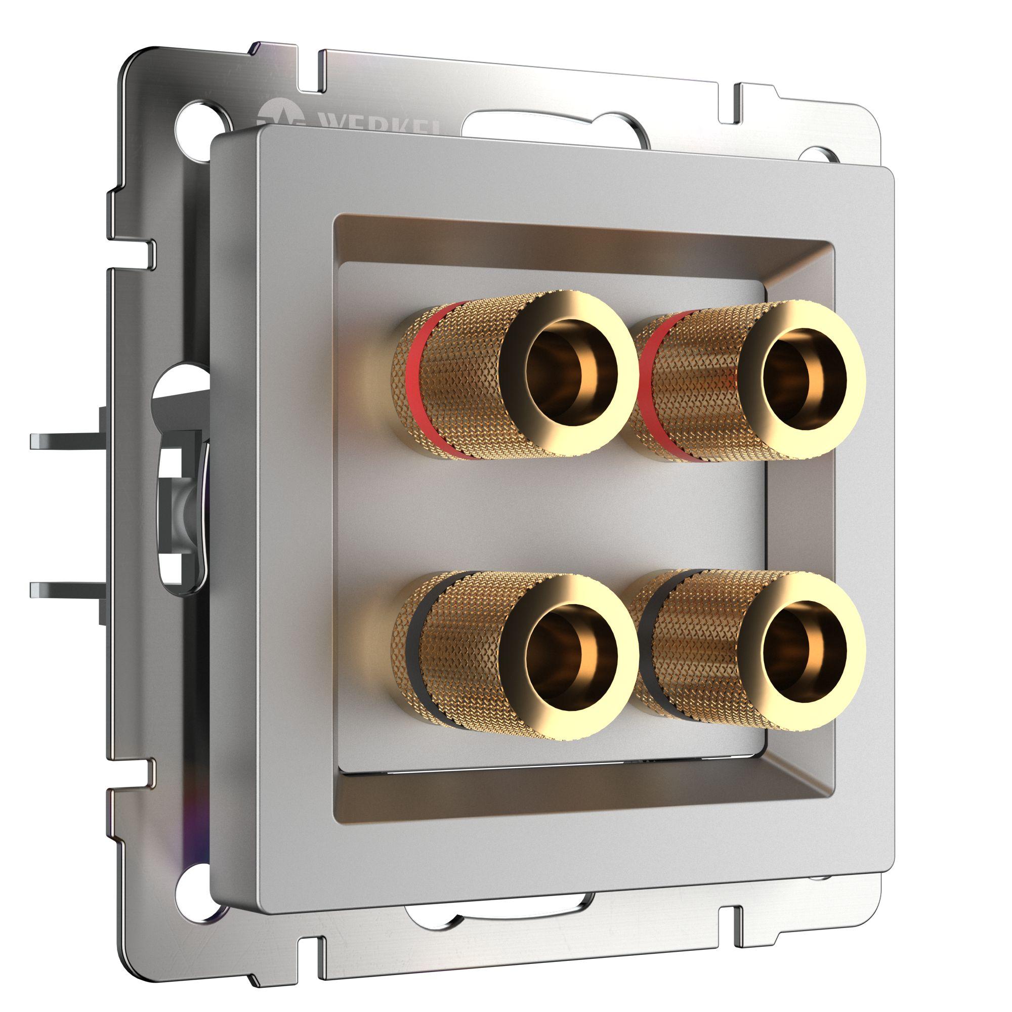 Акустическая розетка серебряный Werkel WL06-AUDIOx4