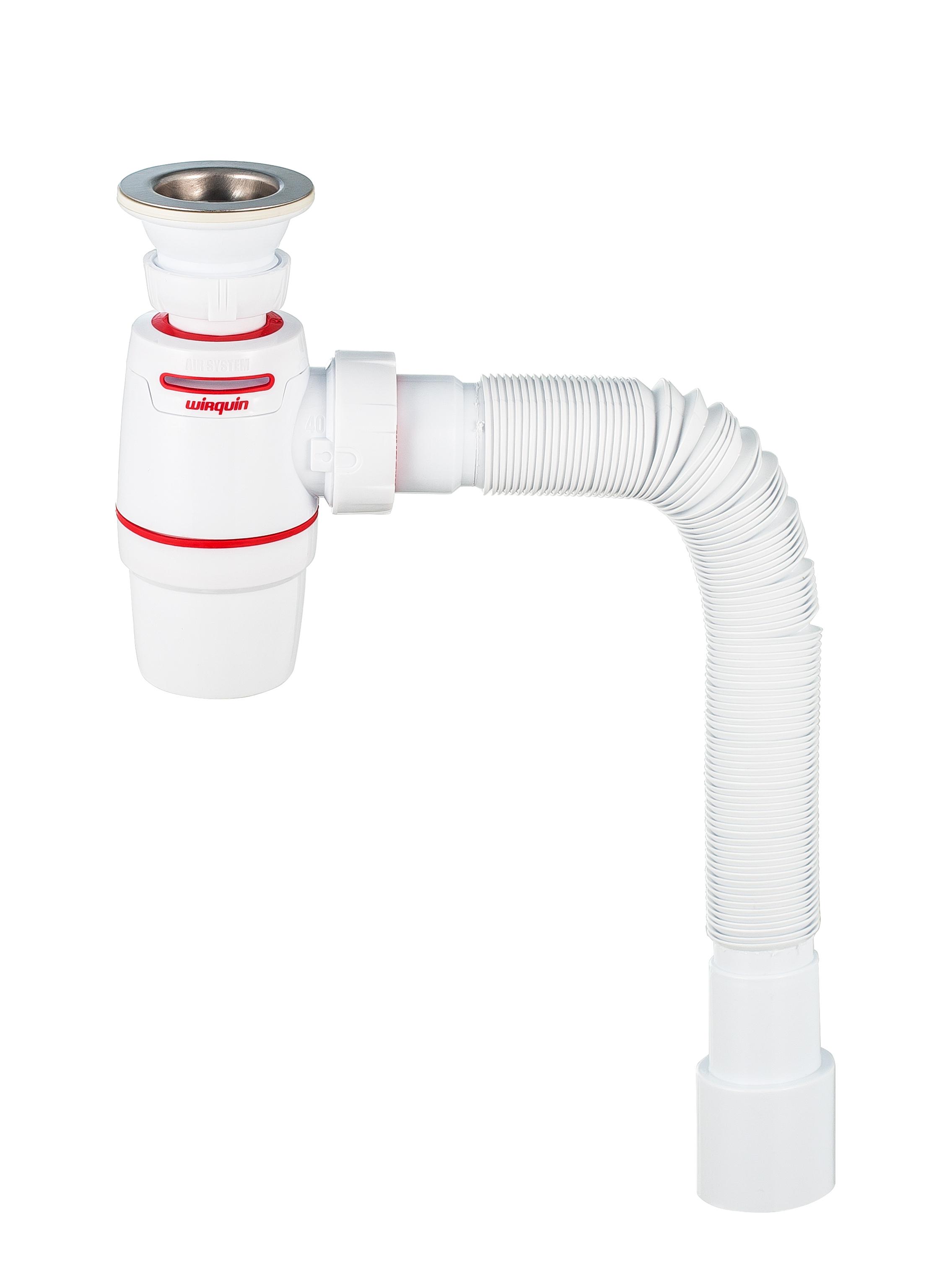 Сифон с выпуском 40 мм Wirquin Wirquin neo air и гофротрубой L800 40х40/50 мм 30987079