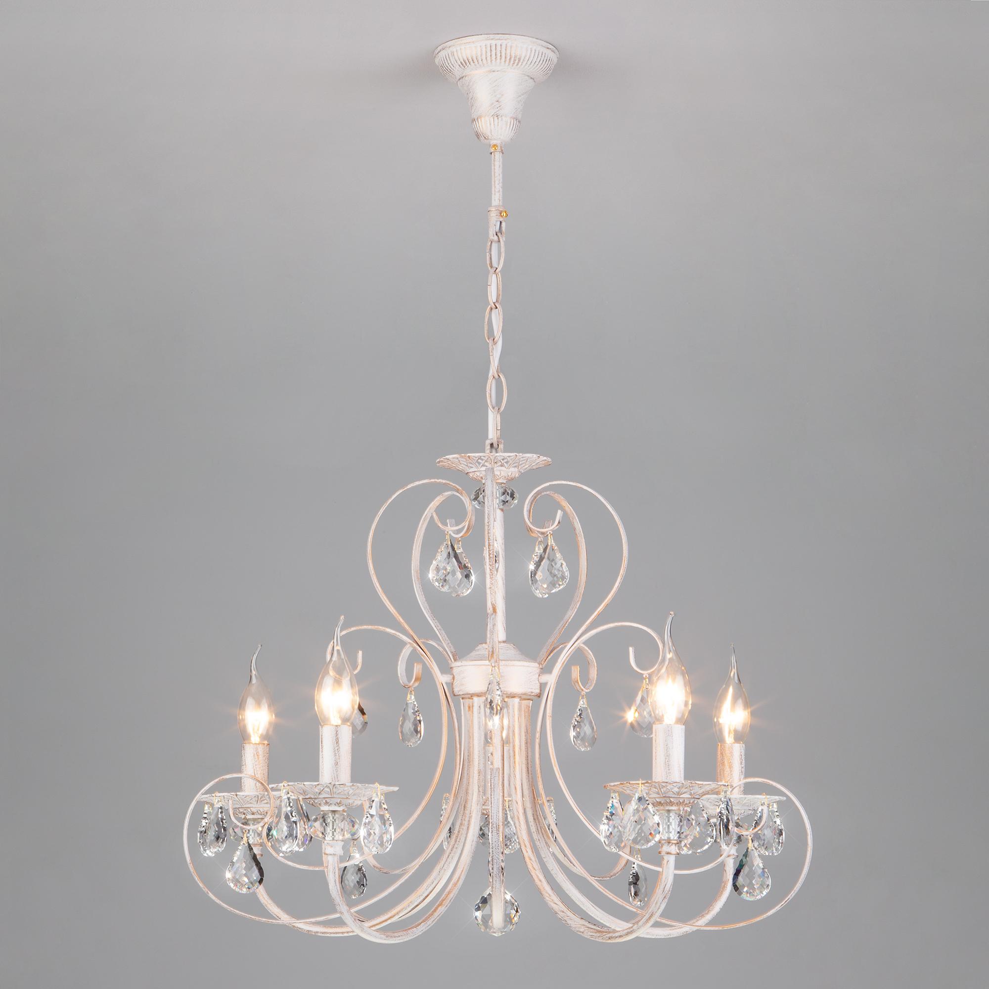 Люстра с хрусталем Eurosvet 3305/5 белый с золотом