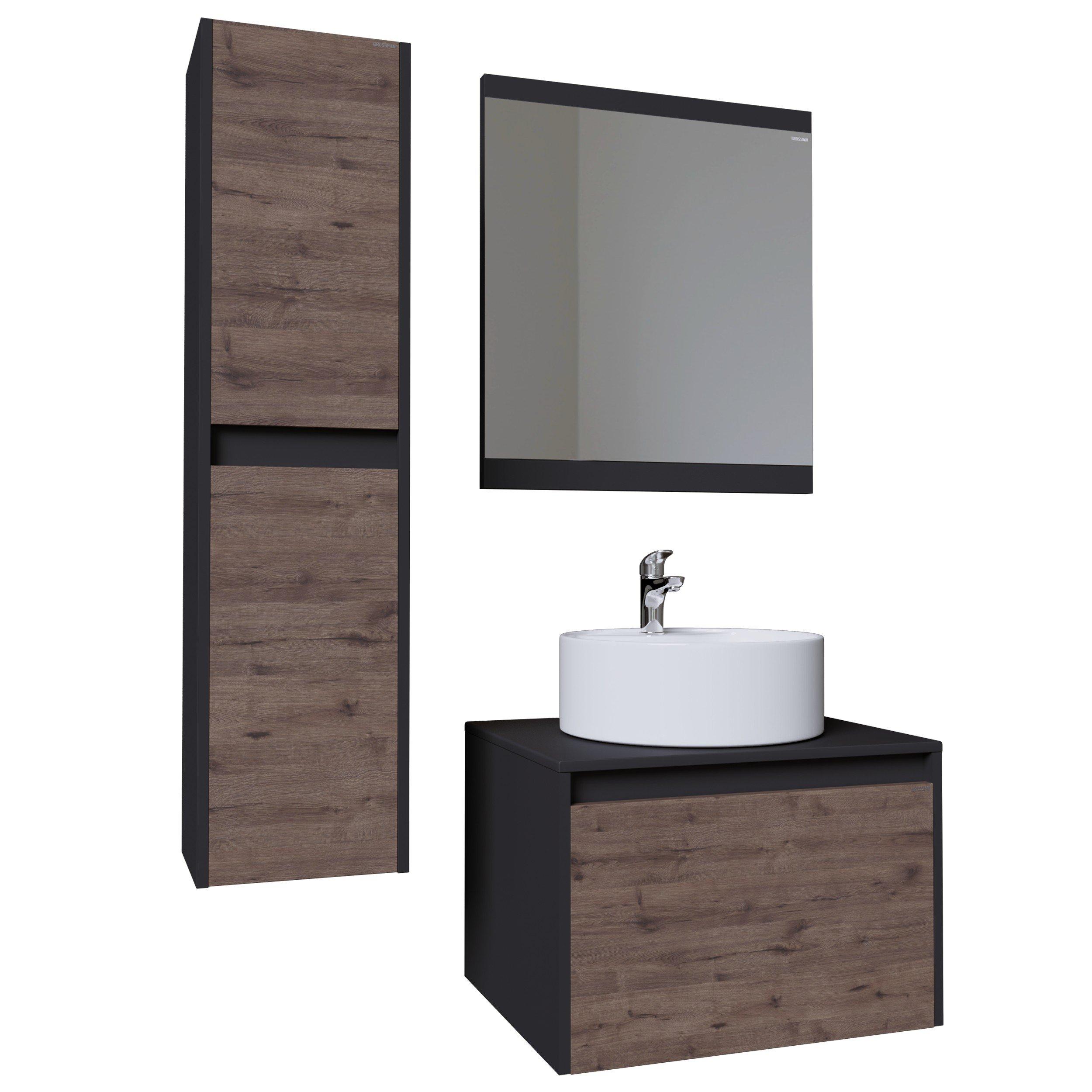 Тумба подвесная Grossman Смарт-60 см 106009 веллигтон/графит