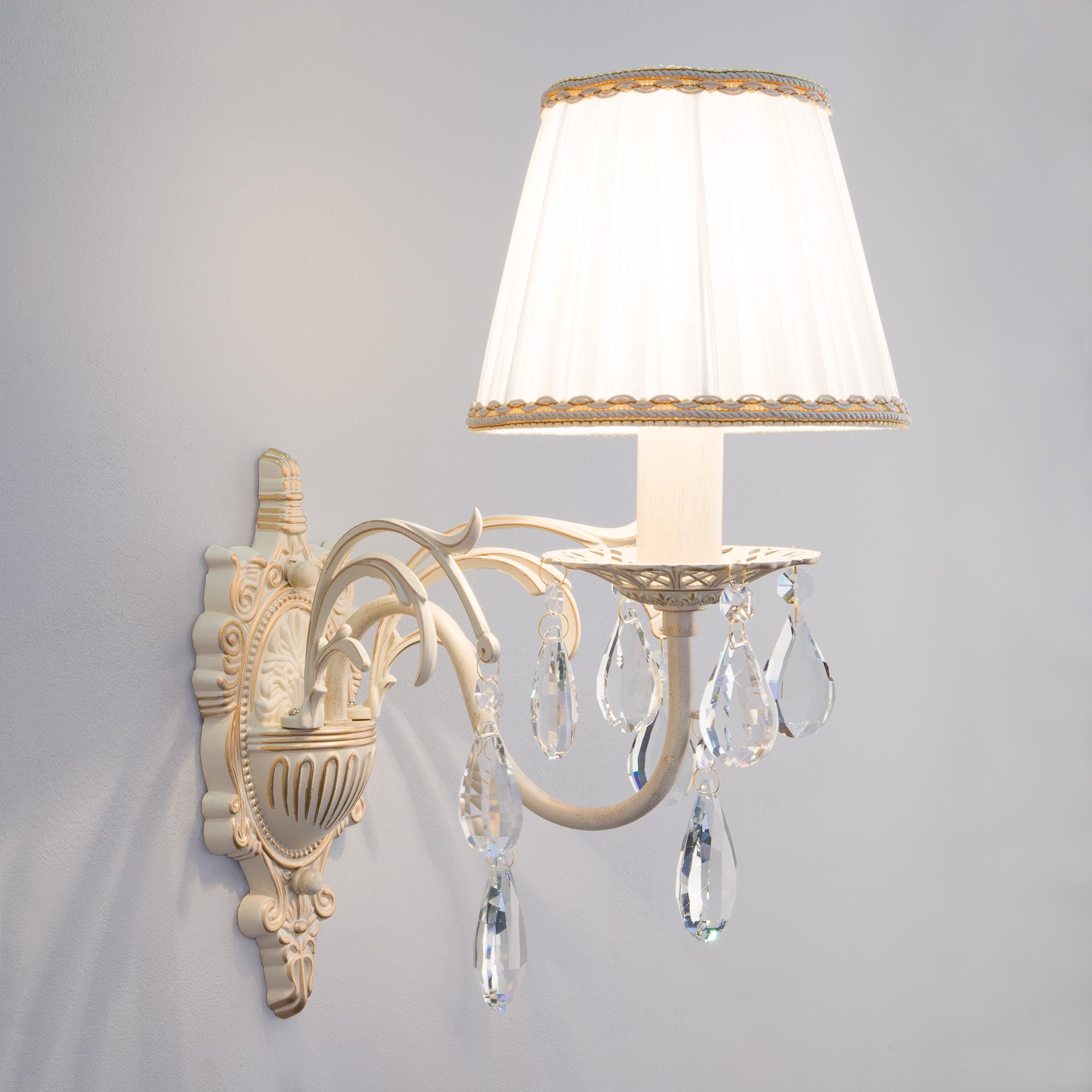 Бра с хрусталем Eurosvet 3637/1 белый с золотом