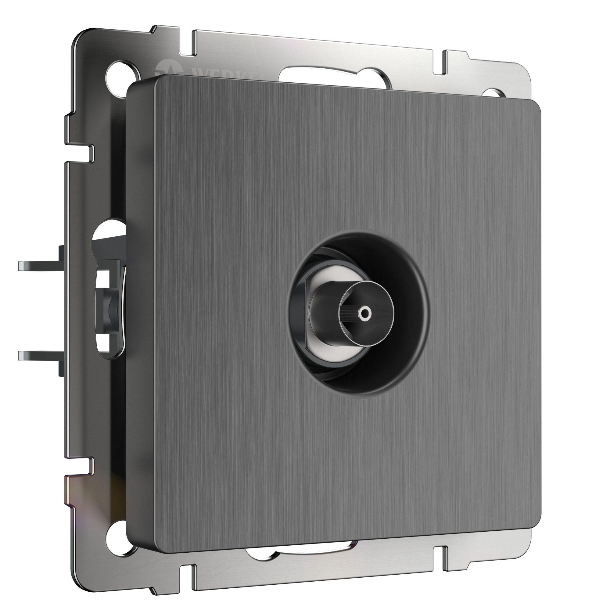 ТВ-розетка оконечная графит рифленый Werkel W1183004