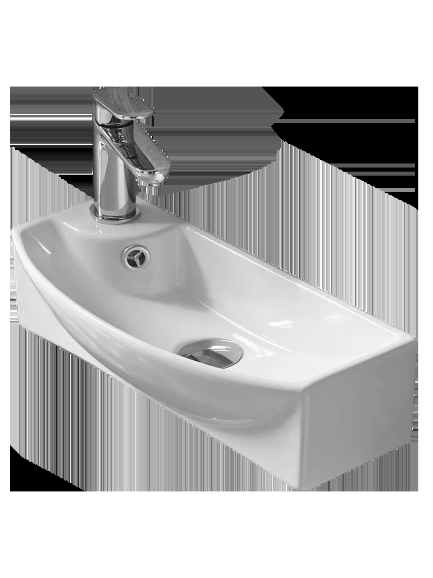 Раковина подвесная WeltWasser 45.5/22/13 WW Aisbach 7946 GL-WT L 10000008694 глянцевая белая