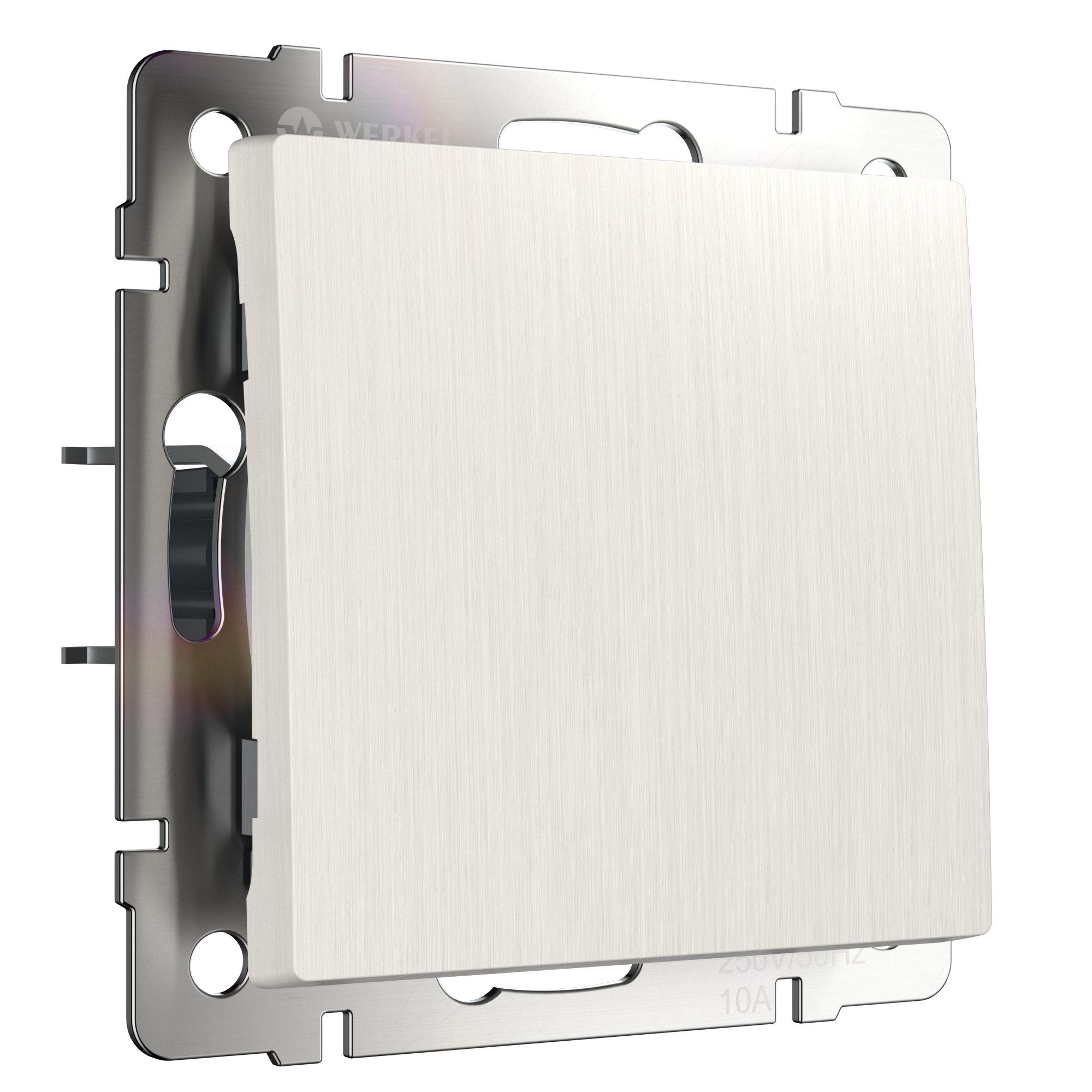 Выключатель одноклавишный перламутровый рифленый Werkel W1110013