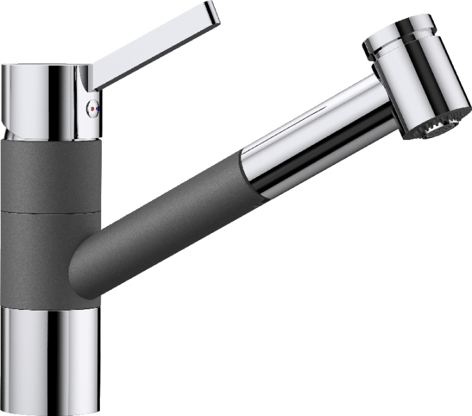 Смеситель для кухни (мойки) Blanco Tivo-S Silgranit хром/темная скала