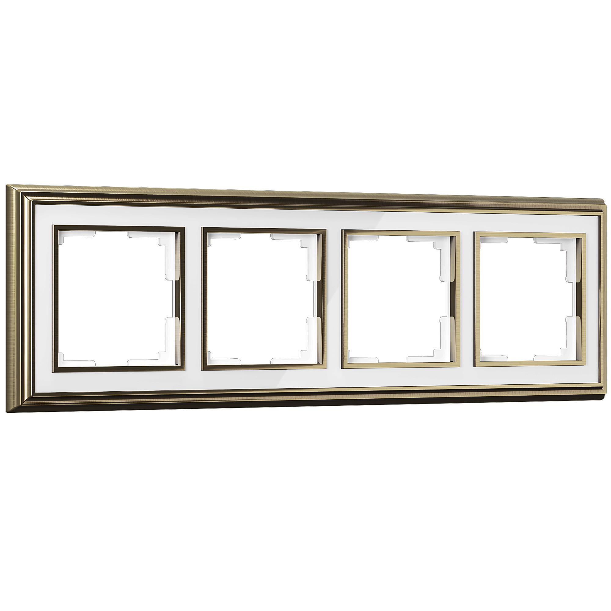 Рамка на 4 поста бронза/белый Werkel WL17-Frame-04