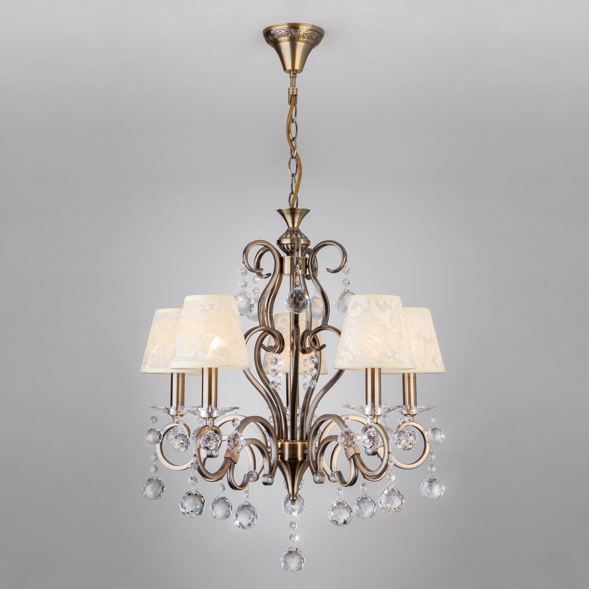 Люстра с хрусталем Eurosvet 1448/5 античная бронза