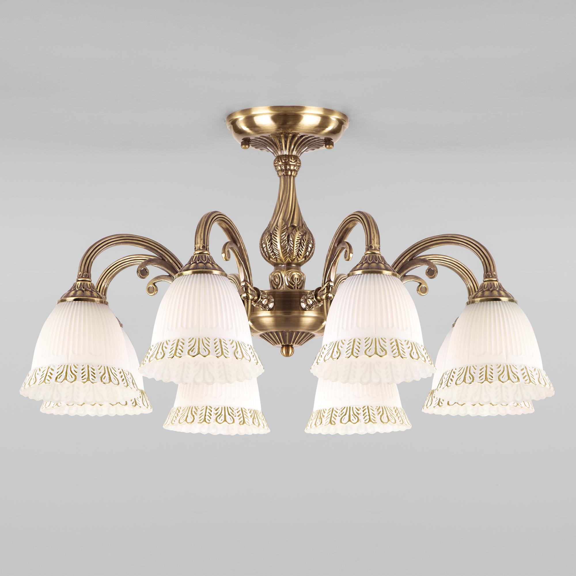 Классическая потолочная люстра Eurosvet 60107/8 античная бронза