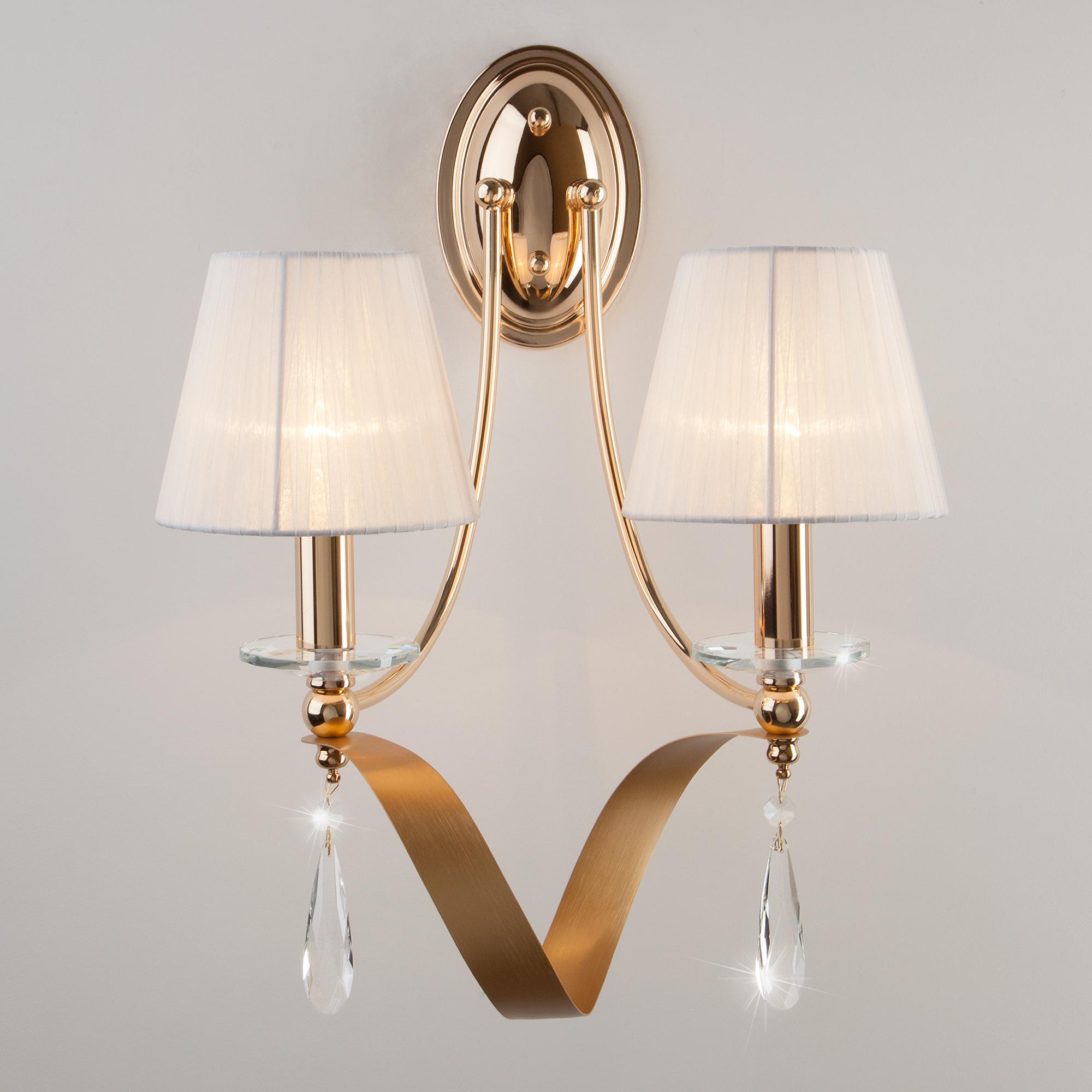 Классическое бра с абажурами Eurosvet 60063/2 золото