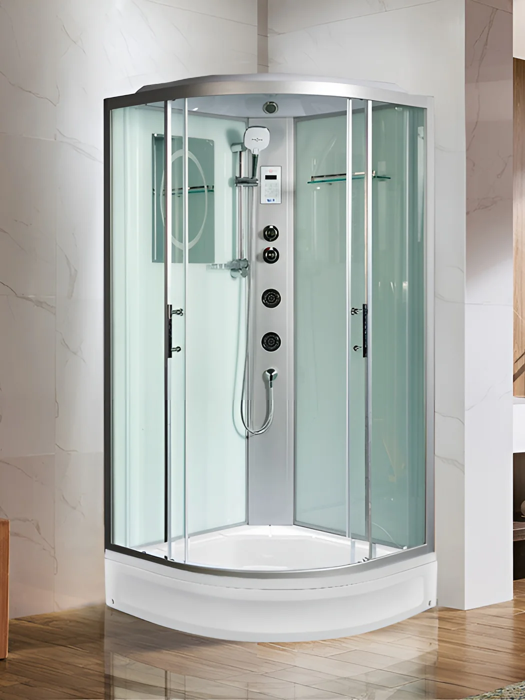 Душевая кабина WeltWasser WW500 Werra XL 1004 100/100/225 с крышей, прозрачное стекло, средний поддо