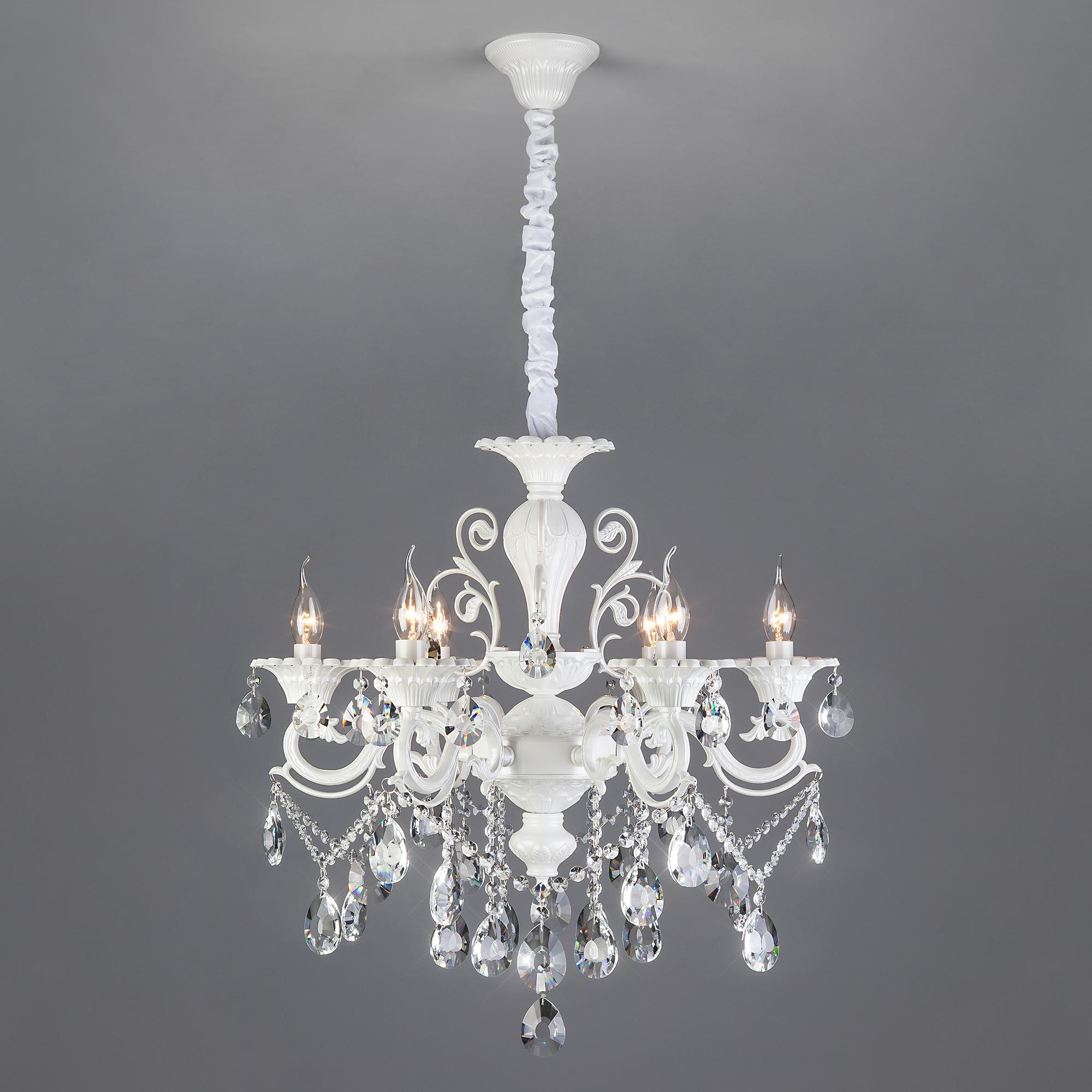 Подвесная люстра с хрусталем Bogate's 294/6 белый