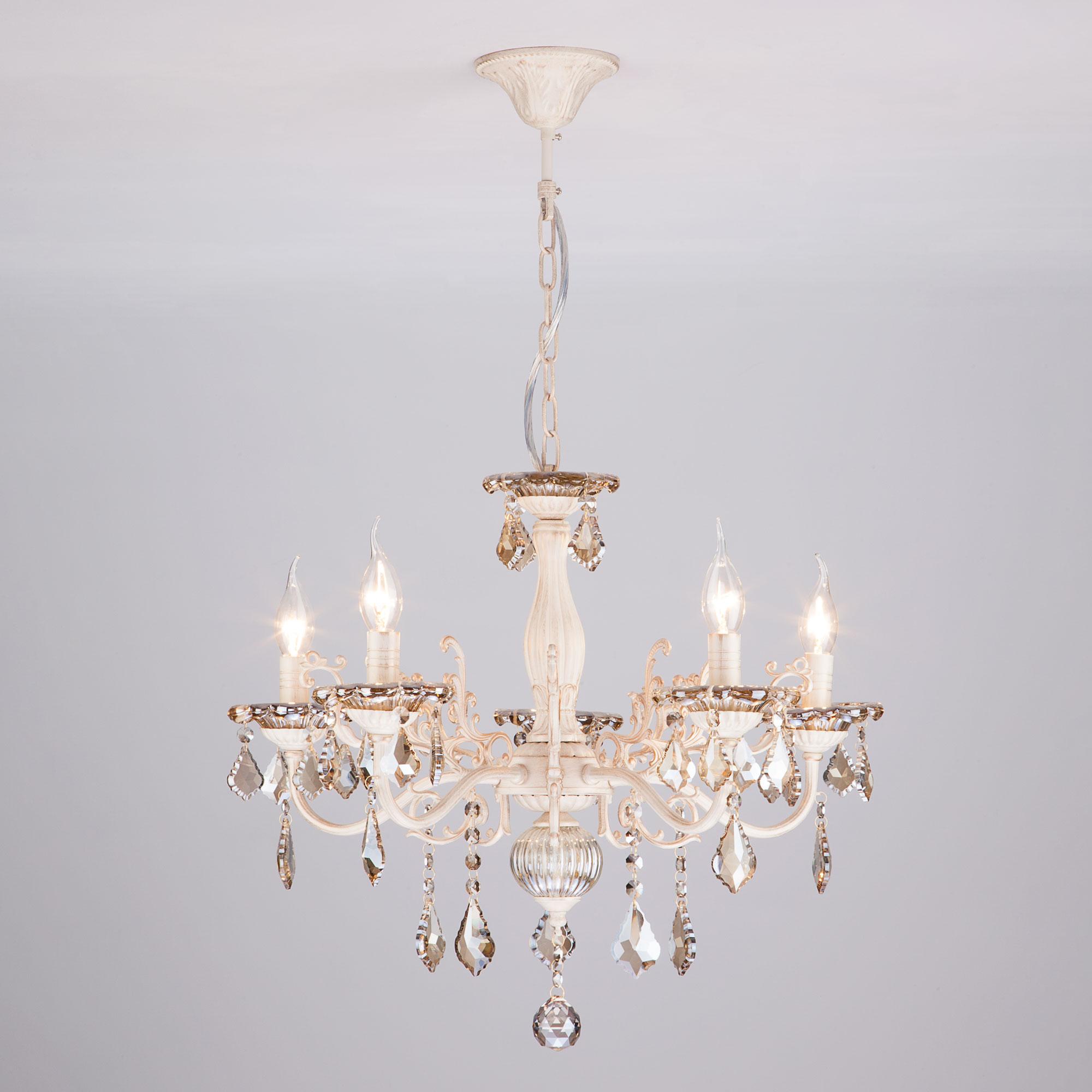 Люстра с хрусталем Eurosvet 3281/5 белый с золотом