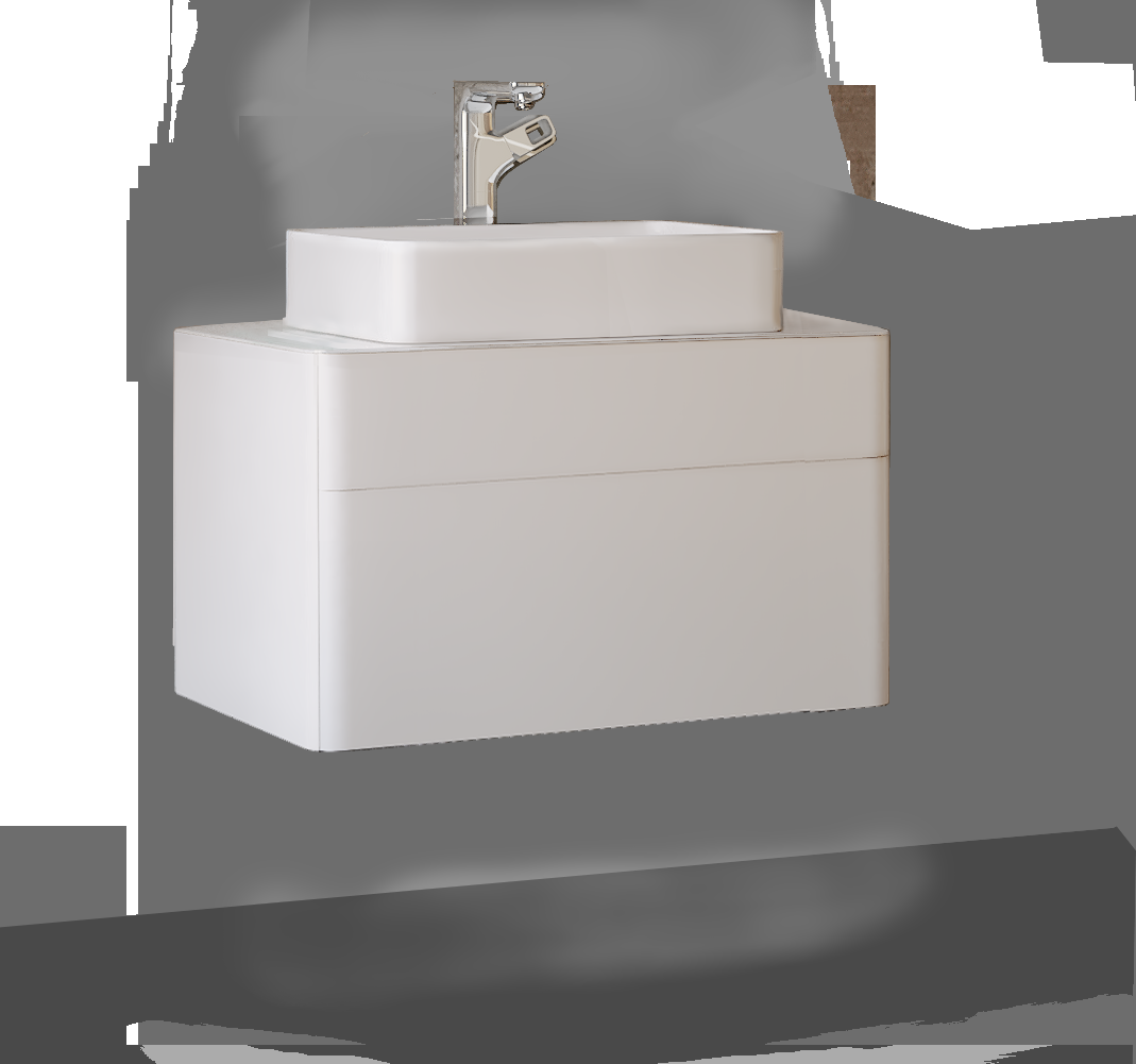 Тумба под раковину Raval Pure 80 подвесная Pur.01.80/P/W белая