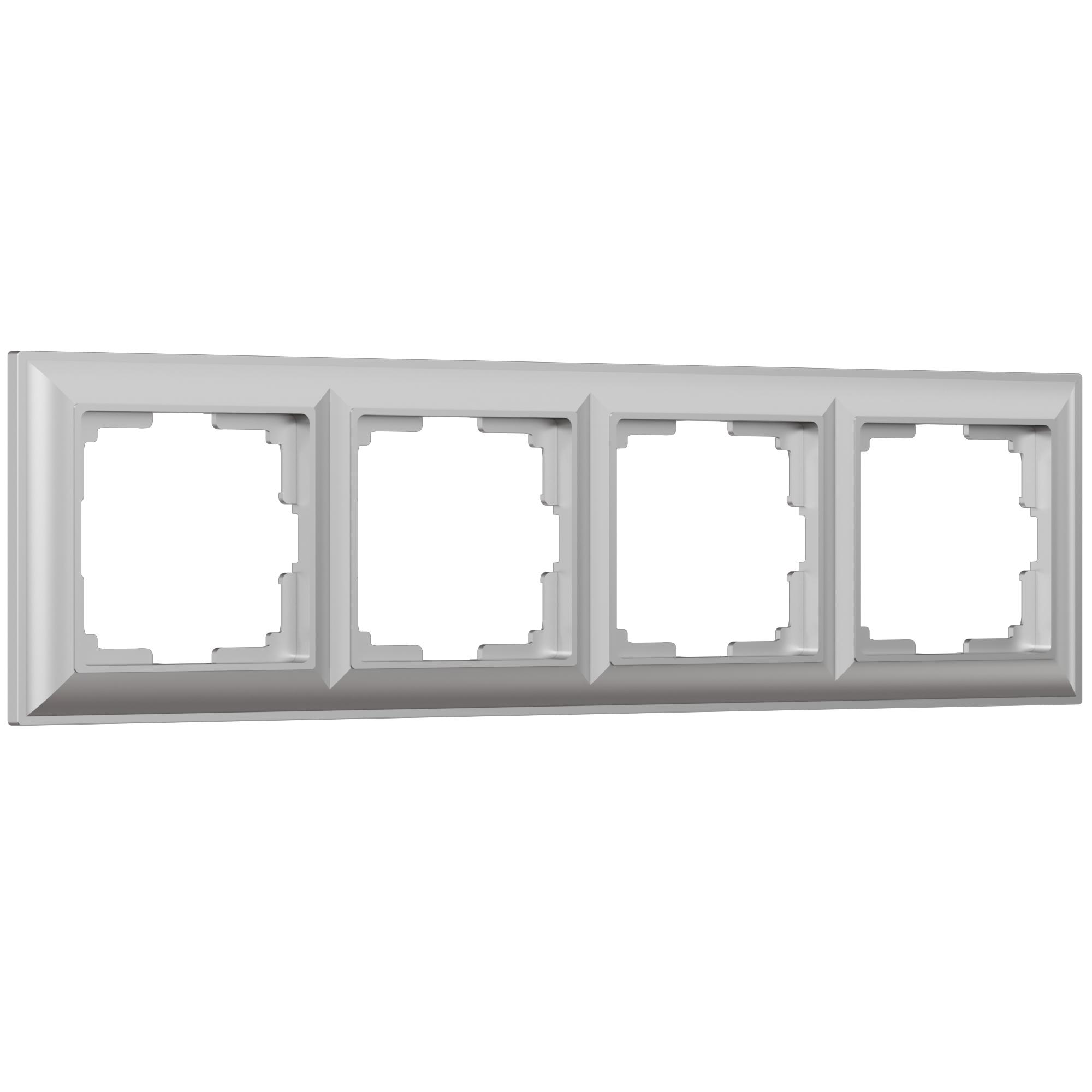 Рамка на 4 поста серебряный Werkel W0042206