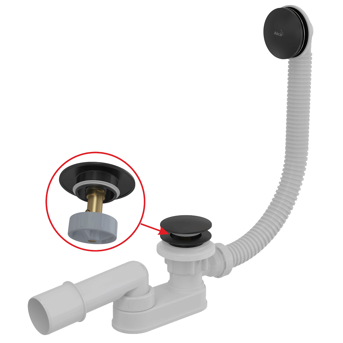 Сифон для ванны click/clak AlcaPlast A507BLACK-100