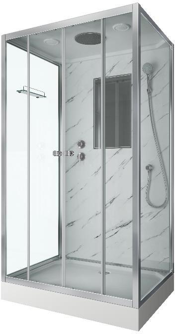 Душевая кабина Niagara NG-7772QW (120x90х210) низкий поддон, 4 места